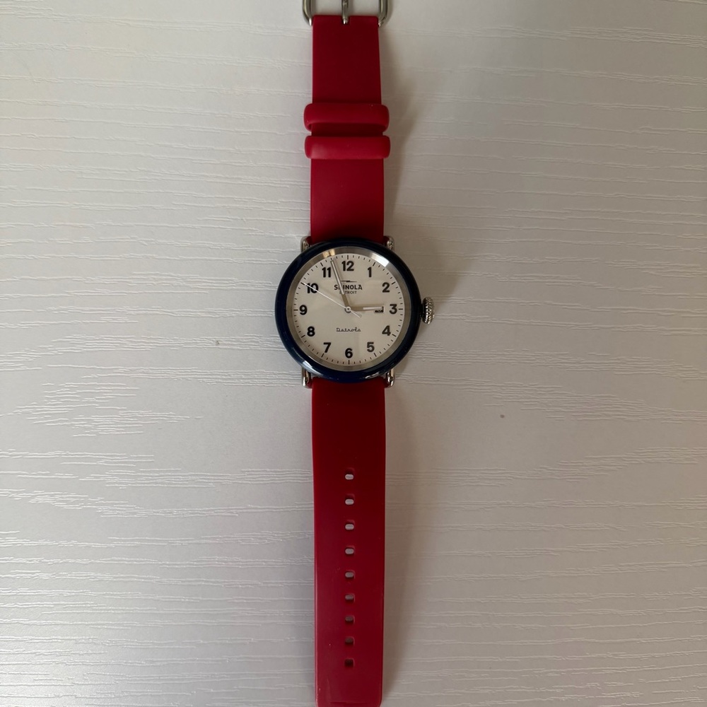 Shinola Detrola “The Ace” Blue and Red Watch